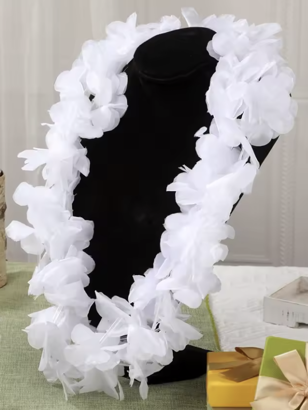 Collier Fleur Blanche Hawai En
