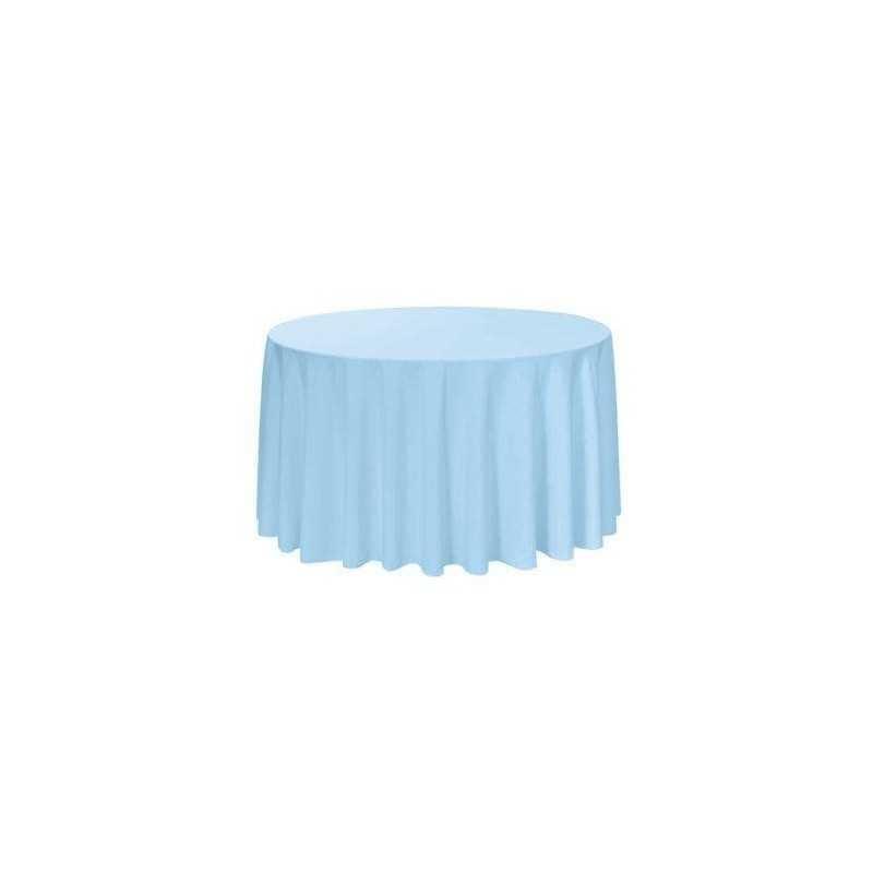 Nappe Ronde Unie Bleu Ciel 280 Cm
